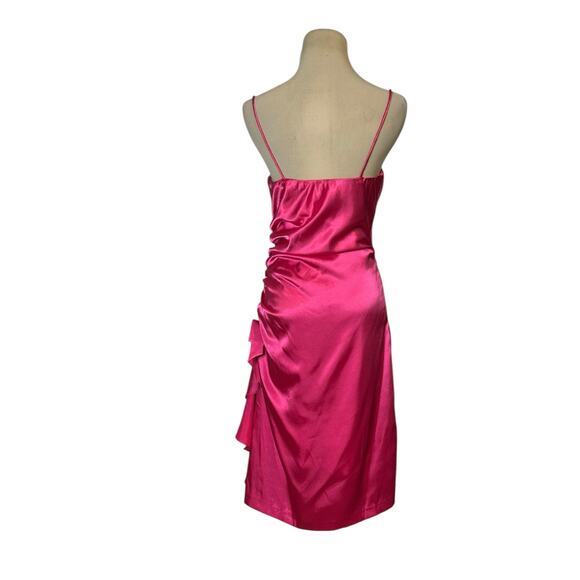 Cindy fuchsia satin party dress size large - Picture 9 of 13